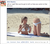 男性向け雑誌がFacebookに掲載した「どっちが好き？」画像が不適切として削除処分